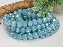 Load image into Gallery viewer, Mystic Sky Blue - Super Shine Faceted Crystals  - 8x6mm - 16&quot; Strand
