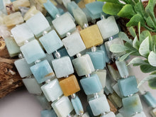 Load image into Gallery viewer, Amazonite - Groove Tile Gemstones - 10mm - 7.5&quot; Strand
