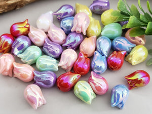 Mystic Tulip Mix - Lucite Beads - 15x12mm - 10pcs