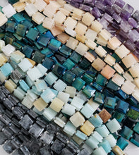 Load image into Gallery viewer, Amazonite - Groove Tile Gemstones - 10mm - 7.5&quot; Strand
