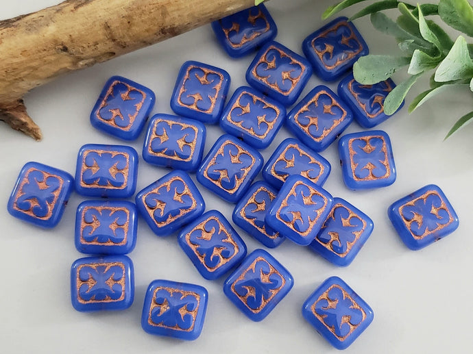 Royal Blue - Czech Glass Ornament - 10x9mm - 10pcs