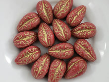 Load image into Gallery viewer, Coral Red Gold Swirl Melon Teardrops - 18x10mm - 8pcs
