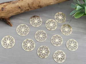 Fancy Gold Filigree Iron Connectors - 14mm - 10pcs