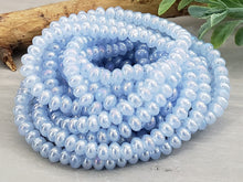 Charger l&#39;image dans la galerie, Sky Blue AB Shimmer - Smooth Glass Rondelle - 4mm - 15&quot; Strand
