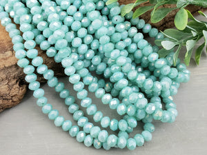 Seafoam - AB Silver Luster Crystals - 6x4mm - 15" Strand