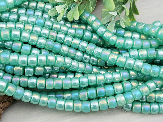 Mystic Teal - Cylinder Glass Beads - 8x6mm - 30pcs/Loose