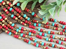 Load image into Gallery viewer, SouthWest Boho - Gold Plated Czech Seed Bead Chain - 6/0 - 12&quot;/1 ft
