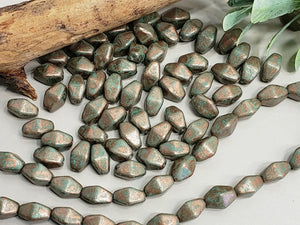 Sea Foam Copper Wash - Czech Bicone - 8x6mm - 12" Strand/40pcs Loose