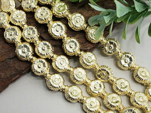 Gold Daisy Flower Spacer Beads - E-Coated - 10mm - 15pcs