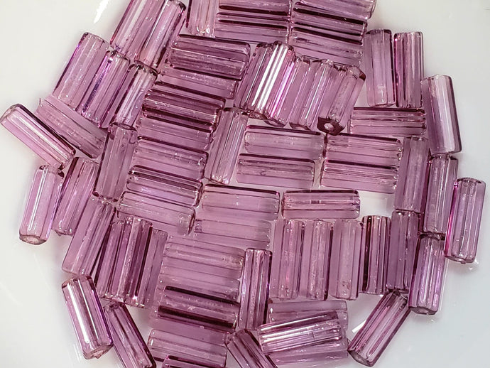 Trans. Purple - Czech Cylinder Tubes (Dyed) - 10x4mm - 12