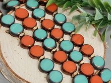 Charger l&#39;image dans la galerie, Turquoise Burnt Orange - Table Cut Czech Coin Mix - 10x4mm - 12pcs
