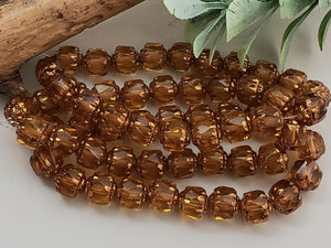 Honey Gold Bronze Edge - Czech Cathedral Beads - 6mm - 5" Str/20pcs