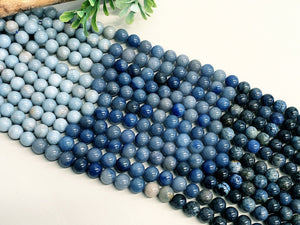 Blue Mix - Natural Gemstone Beads - 8mm - 16" Full Strand