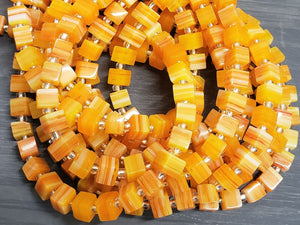 Citrus Mix - Marbled Glass Lampwork Cubes - 5-6mm - 16" Strand