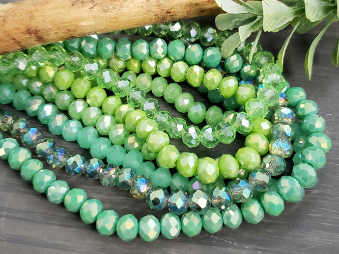 Peridot Dreams Mix - Crystal Stash Bundles - 6x4mm - 6 Strands