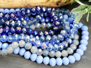 Midnight Sapphire Mix - Crystal Stash Bundles - 6x4mm - 6 Strands