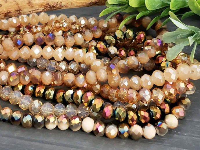 Golden Iris Mix - Crystal Stash Bundles - 6x4mm - 6 Strands