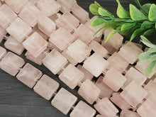 Charger l&#39;image dans la galerie, Rose Quartz  - Groove Tile Gemstones - 10mm - 7.5&quot; Strand
