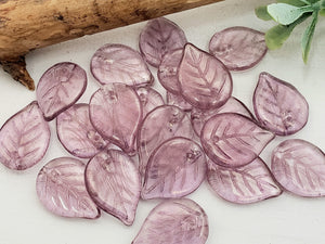 Amethyst - Czech Apple Leaf - 18x13mm - 10pcs