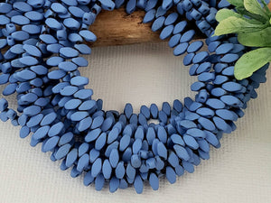 Matte Periwinkle - 2 Hole Rhombus Painted Hematite - 5x2mm - 16" Strand