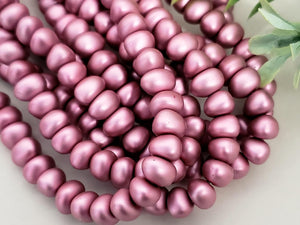 Plum Potatoe Czech Pearls - 6x8mm - 7" Strand/ Approx 32pcs