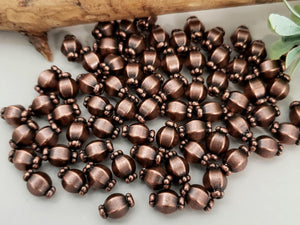 Antique Copper Brass Lantern Spacer Beads - 10x6mm - 20pcs