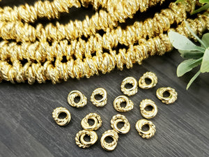 Gold Love Knots Spacers - E-Coated Brass - 6mm- 50pcs