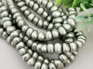 Sage Potatoe Czech Pearls - 6x8mm - 7" Strand/ Approx 32pcs