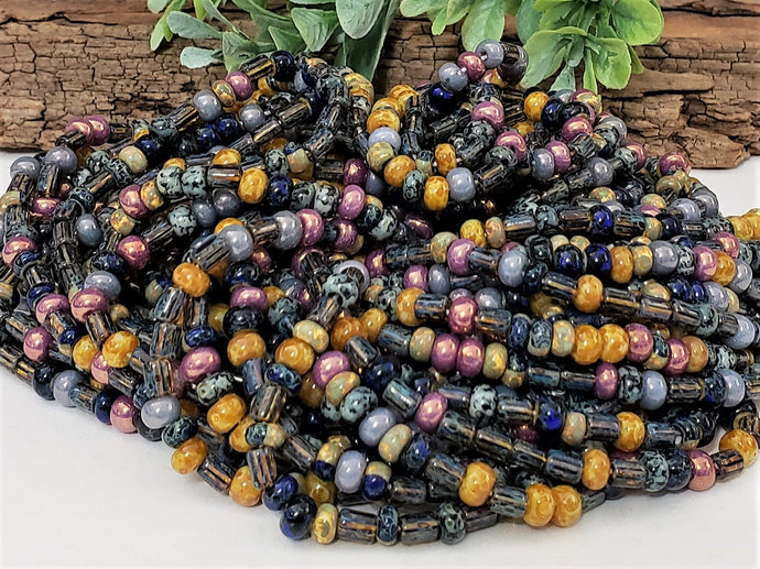 6/0 Aged Demeter Tube Picasso Mix (1/4 Kilo) - Bon Beads